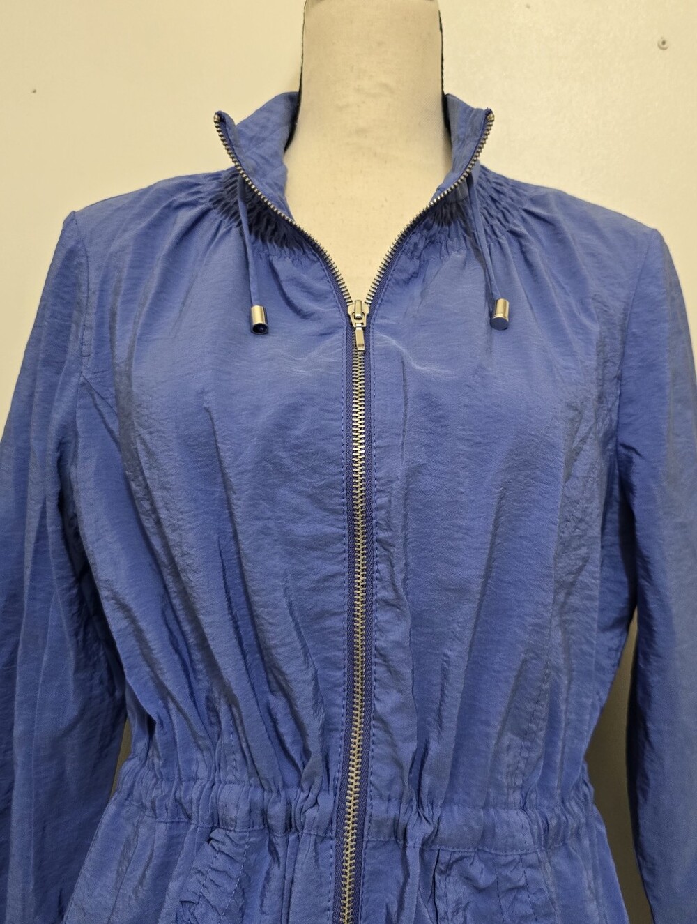 CHICO'S zenergy size Medium Full Zip Adjustable Waist Athleisure Jacket Blue - Picture 3 of 16